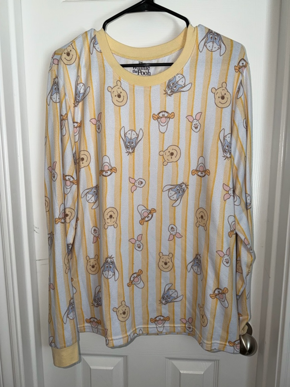 Winnie the Pooh Yellow Stripe Character Pajama Set